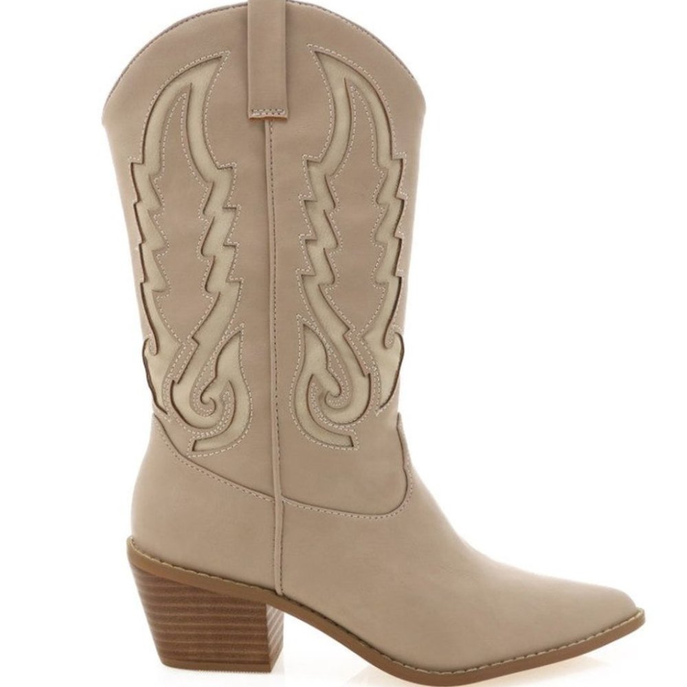 Billini Norva Blush Cream Western Cowboy Boots Size 9 New in Box